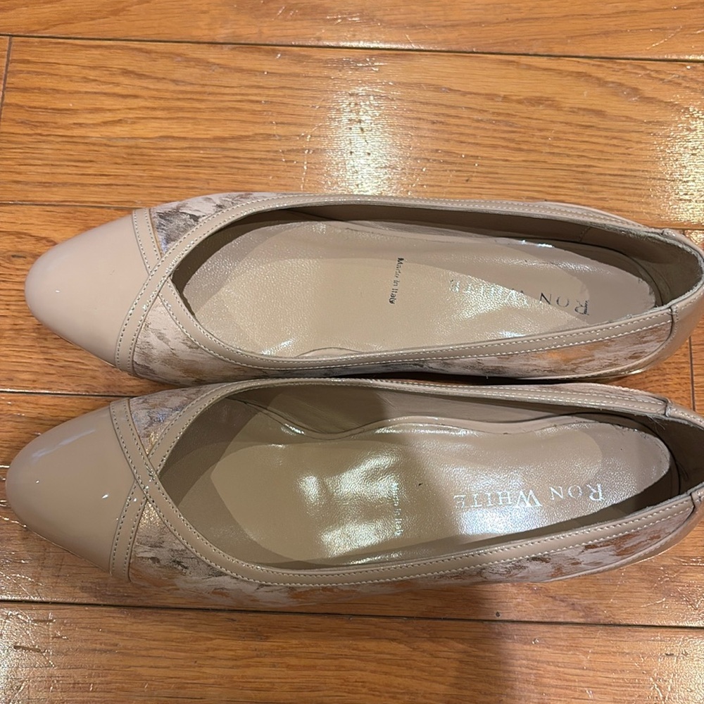 Ron white pink patten shoes